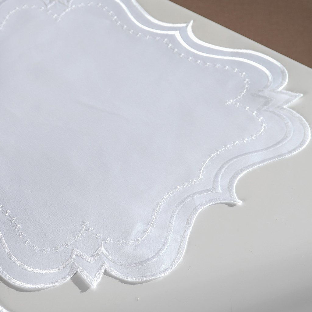 Jogo Americano Bordare 2 Pçs Bordado 40x40cm Branco