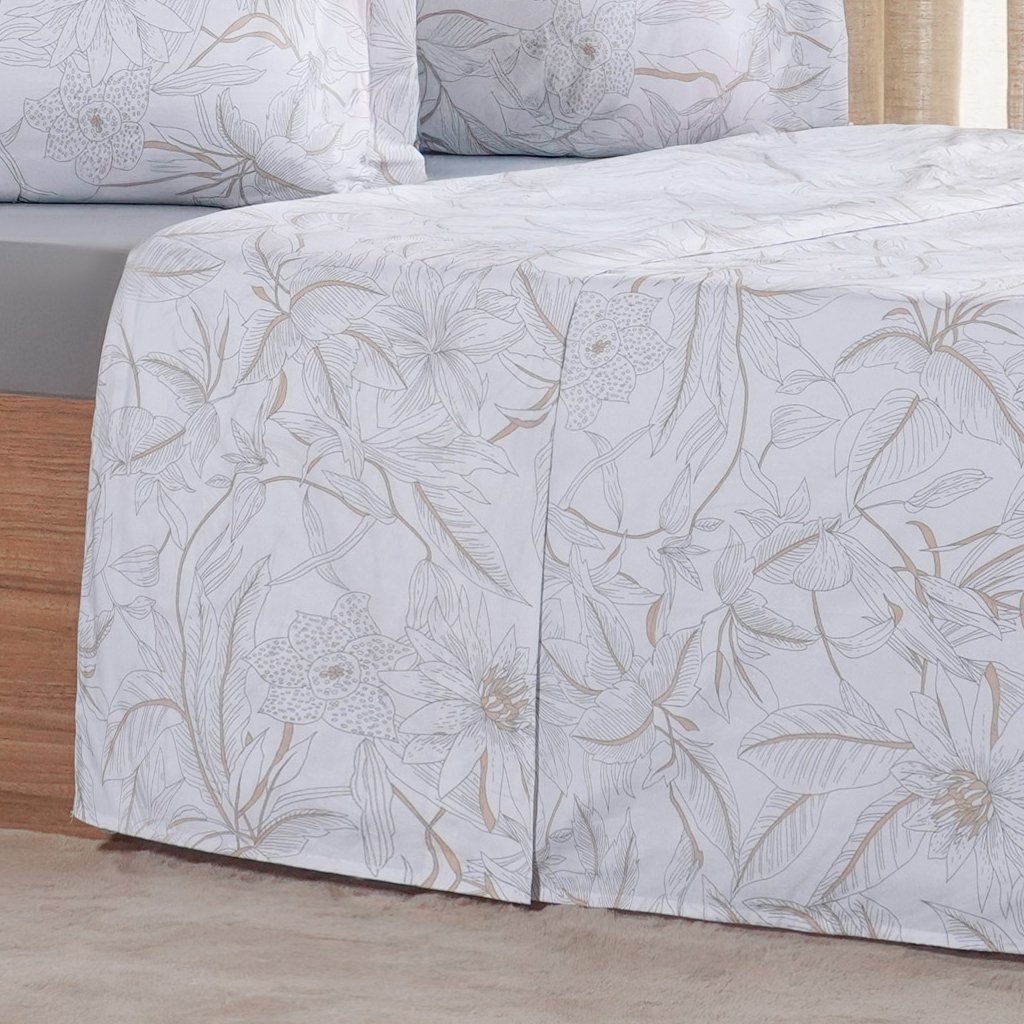 Jogo de Cama Casal 3 Pçs 200 Fios 100% Algodão 140x190x30cm Dessin