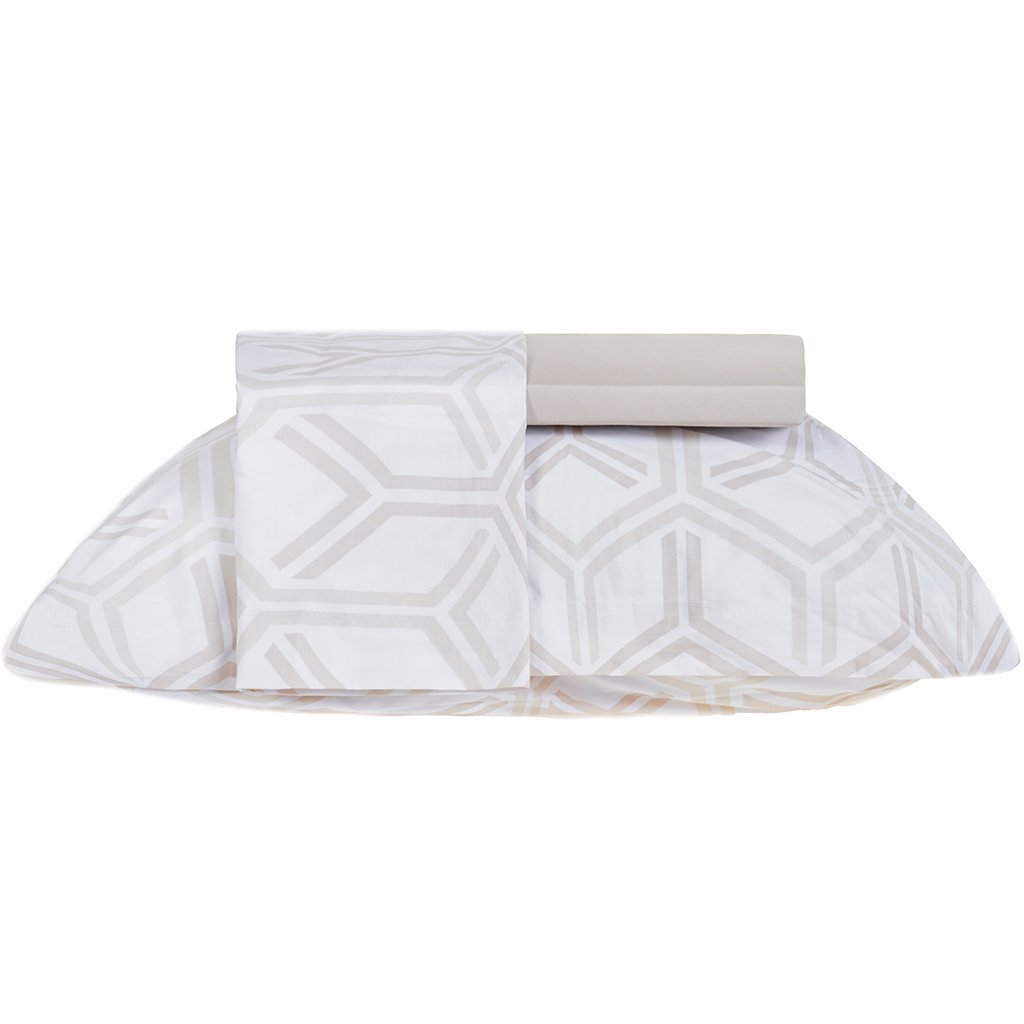 Jogo de Cama Casal 3 Pçs 200 Fios 100% Algodão 140x190x30cm Rayon