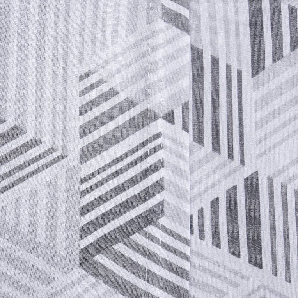 Jogo de Cama Casal 3 Pçs Malha Premium 145g/m² 100% Algodão 138x188x30cm Geometria