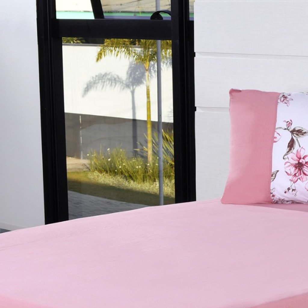 Jogo de Cama Casal 4 Pçs Malha Premium 145g/m² 100% Algodão 138x188x30cm