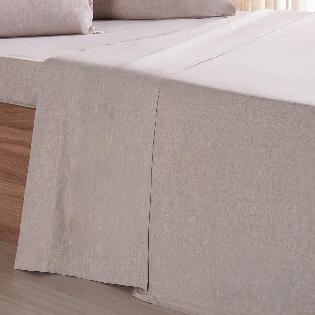 Jogo de Cama Casal 4 Pçs lIne Stile 100% Poliéster 138x188x30cm Linho