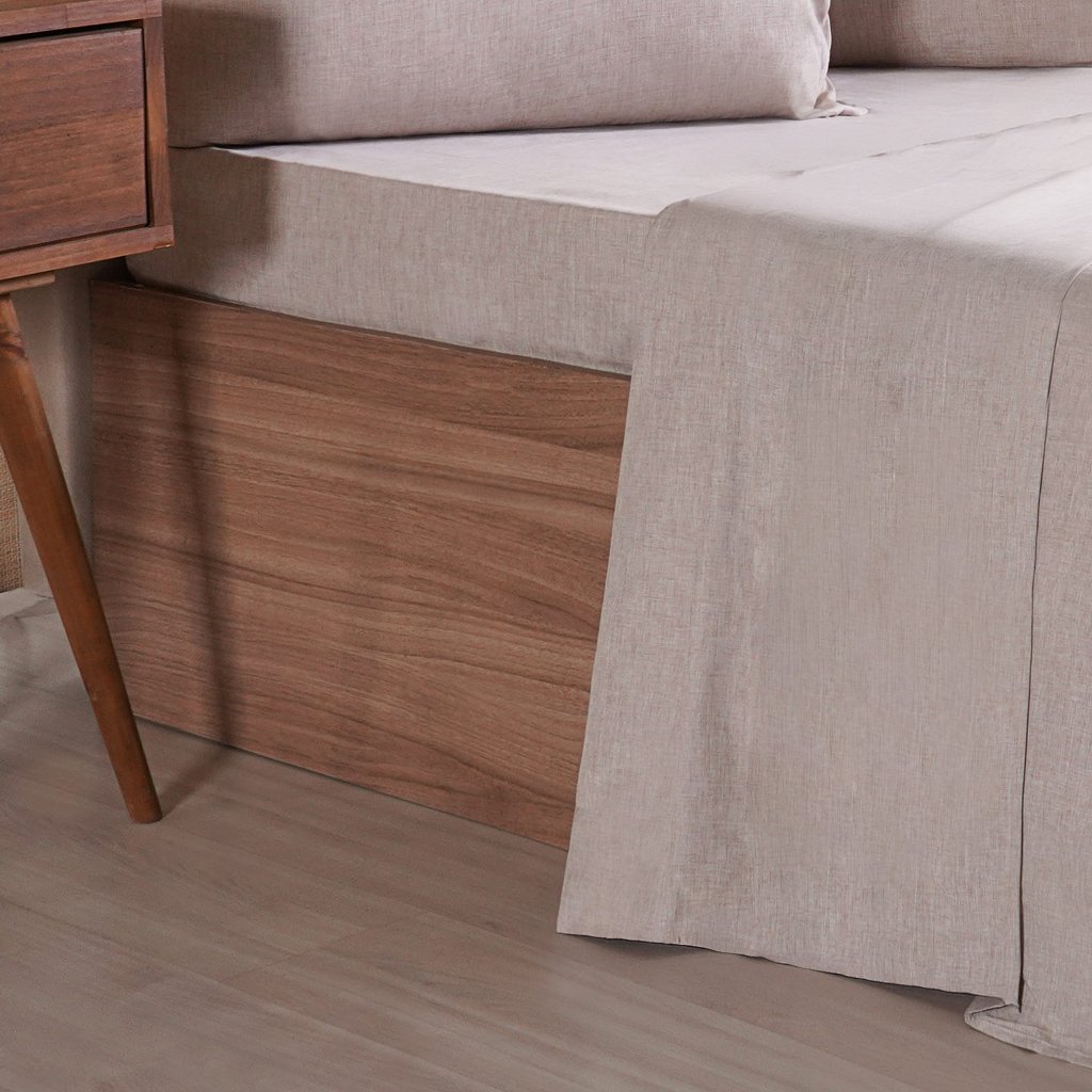 Jogo de Cama Casal 4 Pçs lIne Stile 100% Poliéster 138x188x30cm Linho