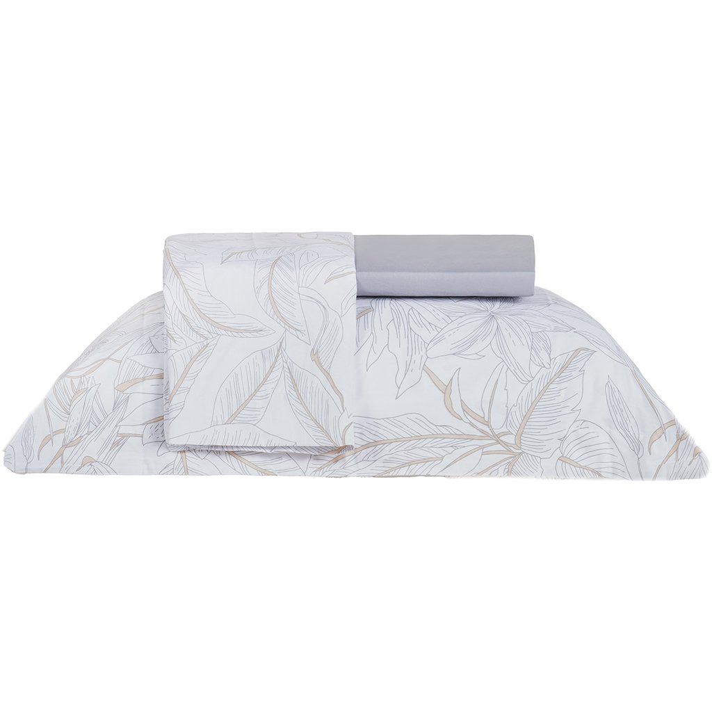 Jogo de Cama King 3 Pçs 200 Fios 100% Algodão 193x203x40cm Dessin