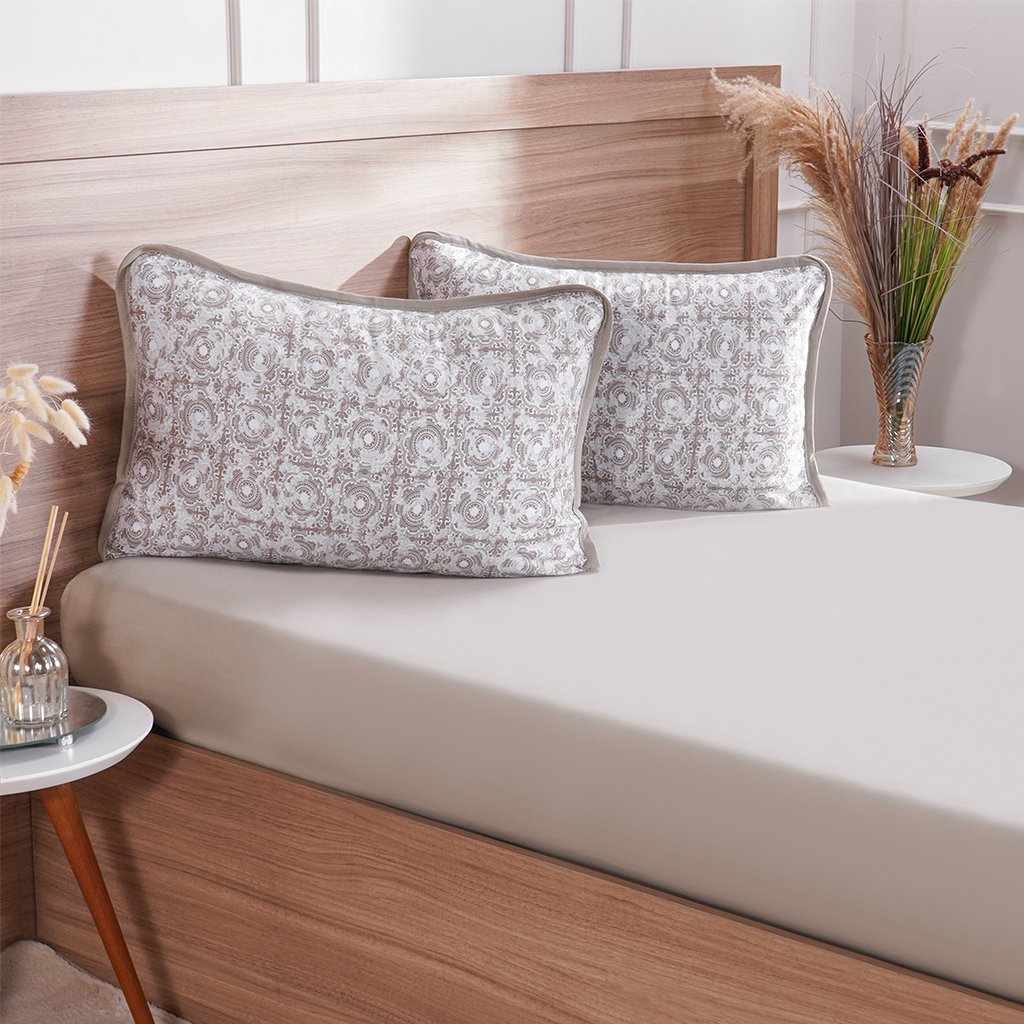 Jogo de Cama King 3 Pçs Malha Premium 145g/m² 100% Algodão 193x203x40cm Ardonos