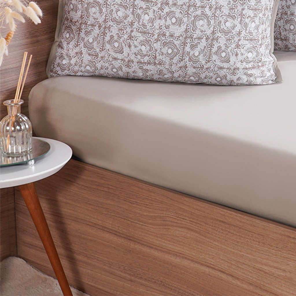 Jogo de Cama King 3 Pçs Malha Premium 145g/m² 100% Algodão 193x203x40cm Ardonos