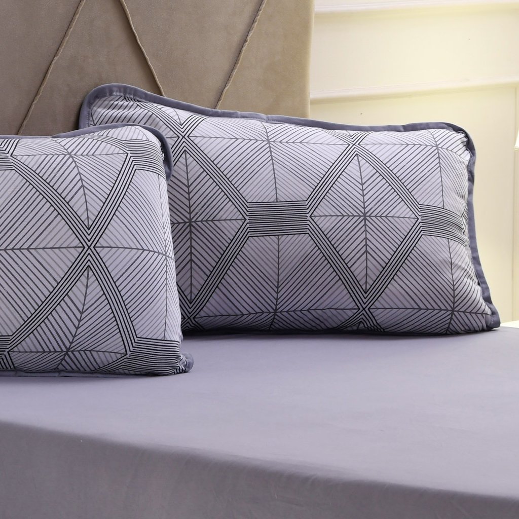 Jogo de Cama King 3 Pçs Malha Premium 145g/m² 100% Algodão 193x203x40cm Illusion