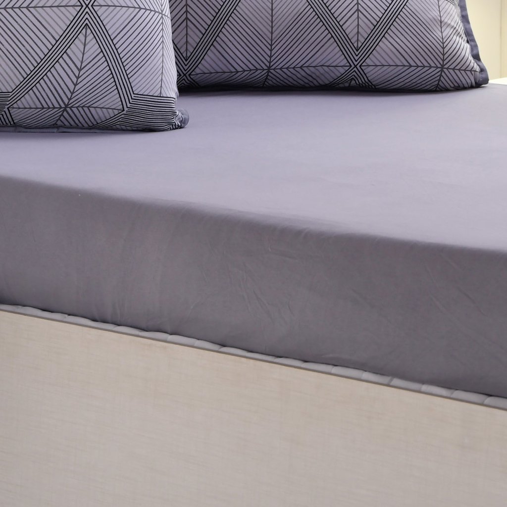 Jogo de Cama King 3 Pçs Malha Premium 145g/m² 100% Algodão 193x203x40cm Illusion