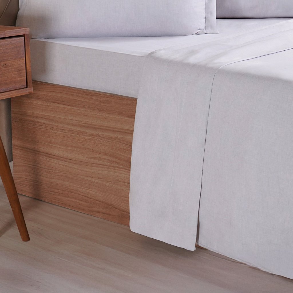 Jogo de Cama King 4 Pçs lIne Stile 100% Poliéster 193x203x40cm Cinza Fog