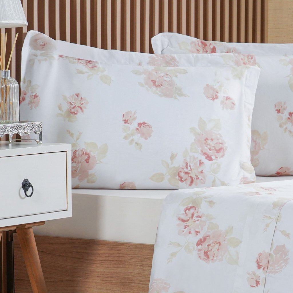 Jogo de Cama Queen 3 Pçs 200 Fios 100% Algodão 160x200x35cm Classique