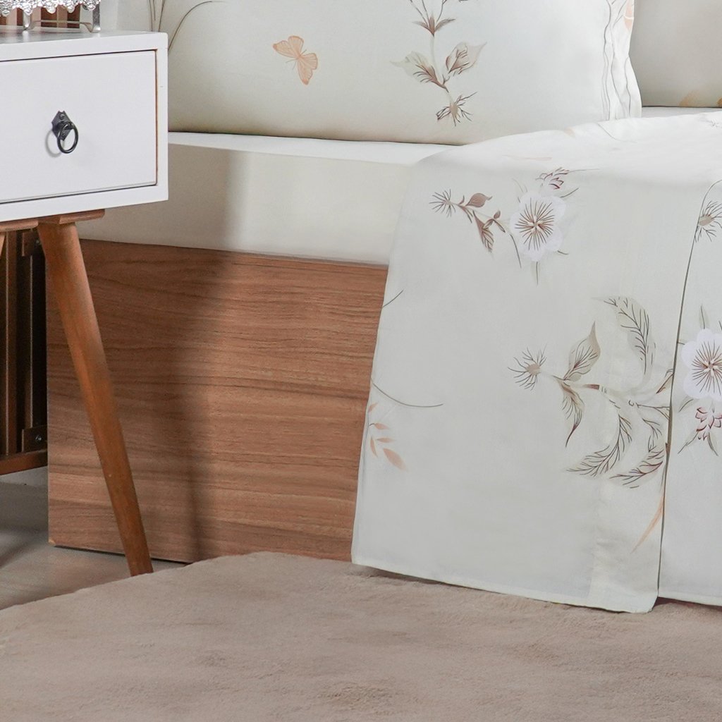 Jogo de Cama Queen 3 Pçs 200 Fios 100% Algodão 160x200x35cm Organique