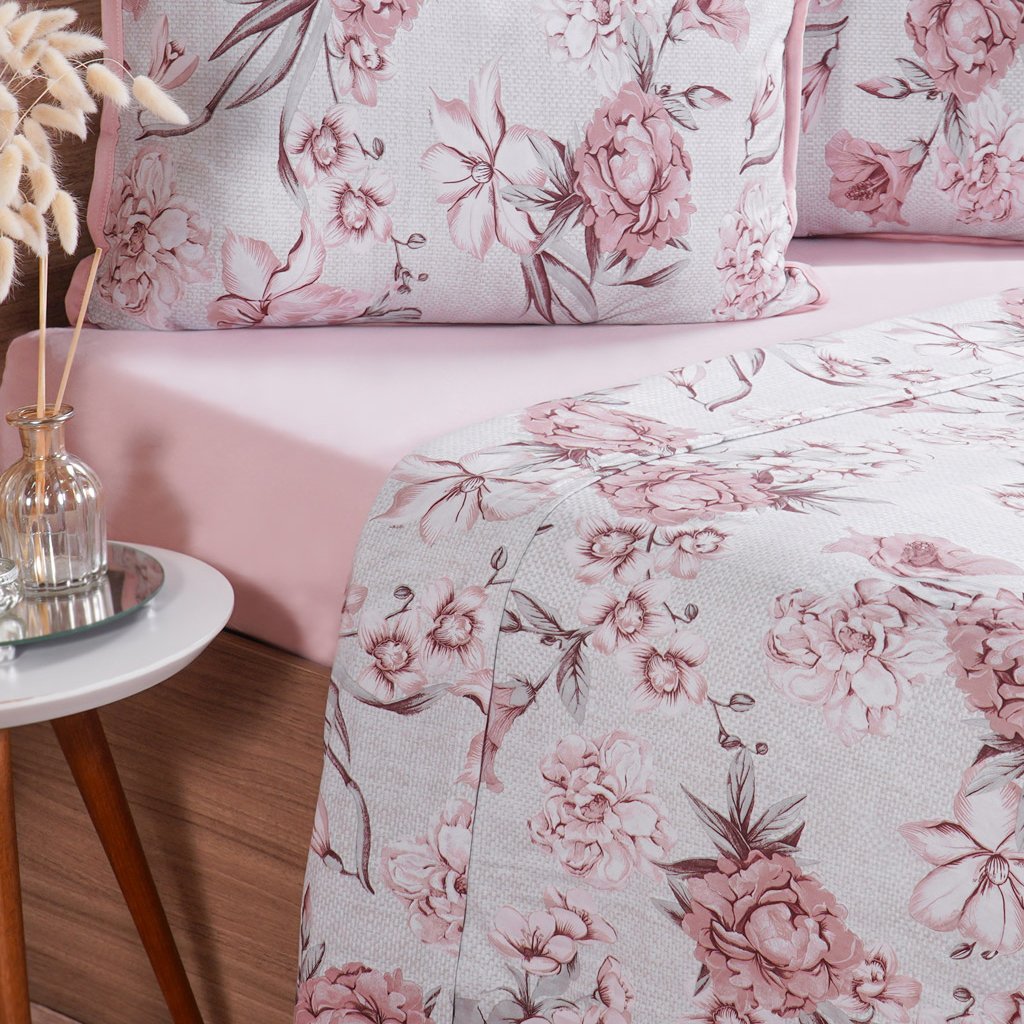 Jogo de Cama Queen 4 Pçs Malha Premium 145g/m² 100% Algodão 158x198x35cm