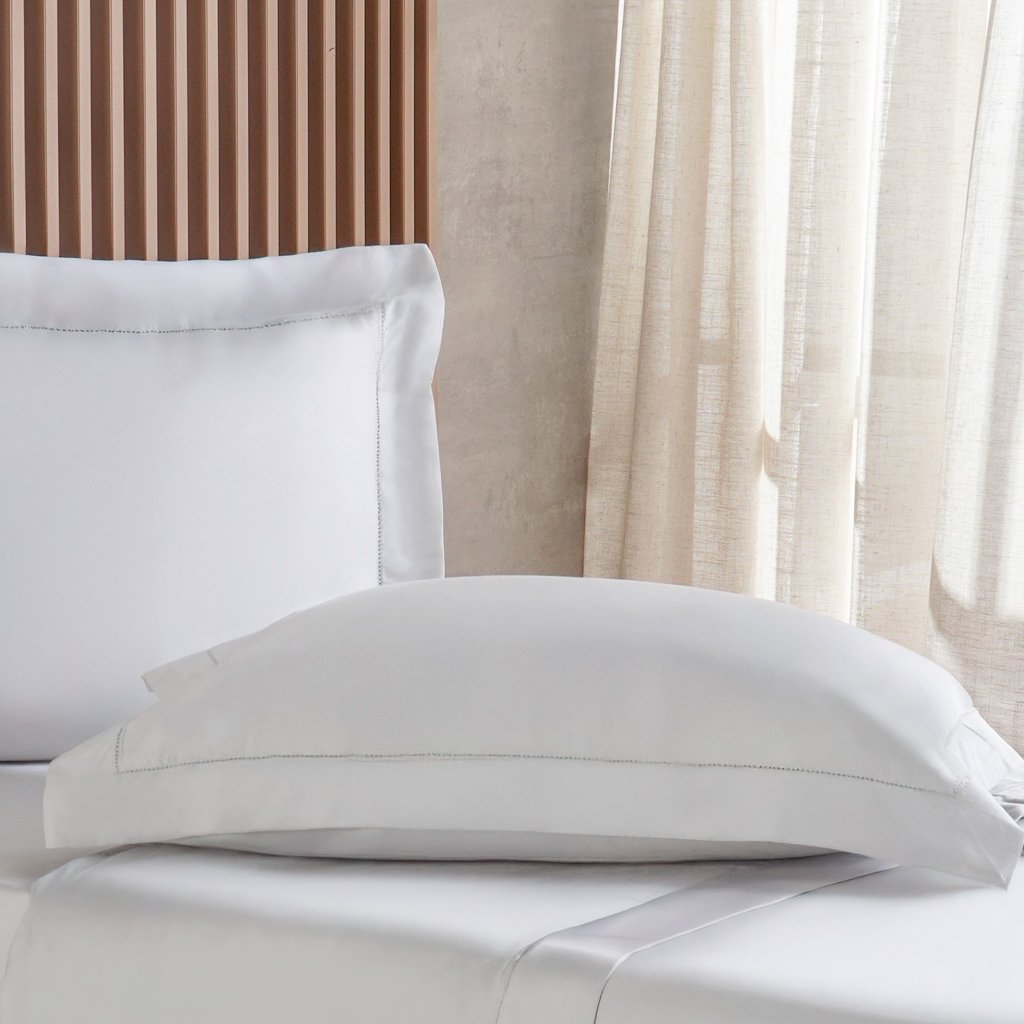 Jogo de Cama Queen 4 Pçs Ricamo 300 Fios 100% Algodão 160x200x40cm Cinza Fog