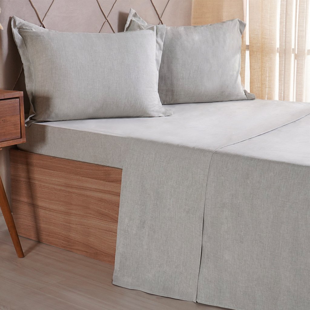 Jogo de Cama Queen 4 Pçs lIne Stile 100% Poliéster 158x198x35cm Verde Alfafa