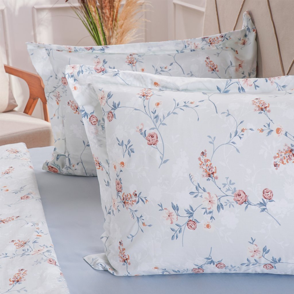 Jogo de Cama Solteiro 200 Fios Estampado 3 Pçs 90x190x35 Floralis