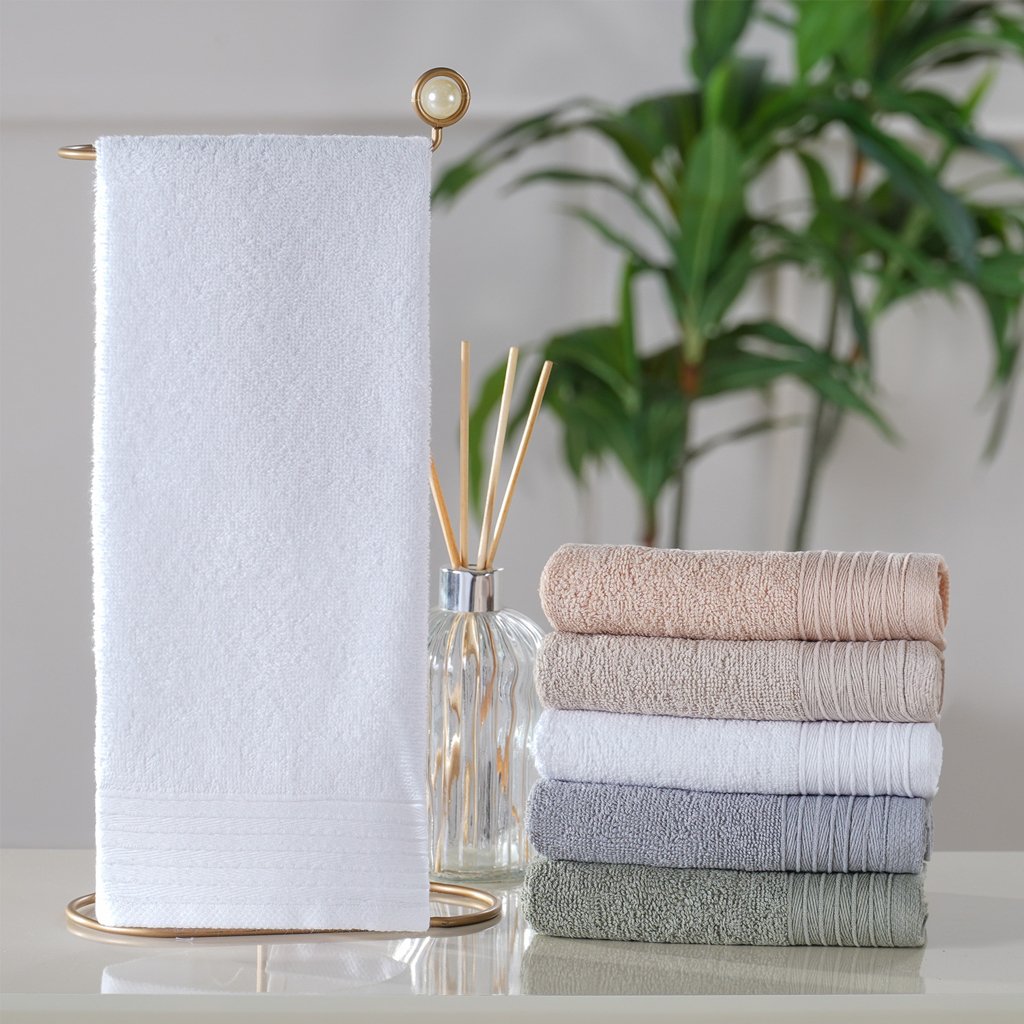 Kit 3 Toalha de Lavabo Glamour 100% Algodão 30x50cm Branco