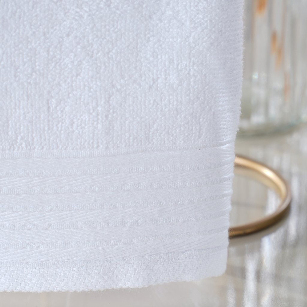 Kit 3 Toalha de Lavabo Glamour 100% Algodão 30x50cm Branco