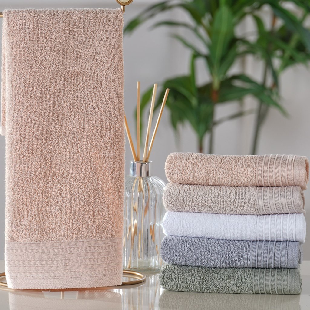 Kit 3 Toalha de Lavabo Glamour 100% Algodão 30x50cm Champagne