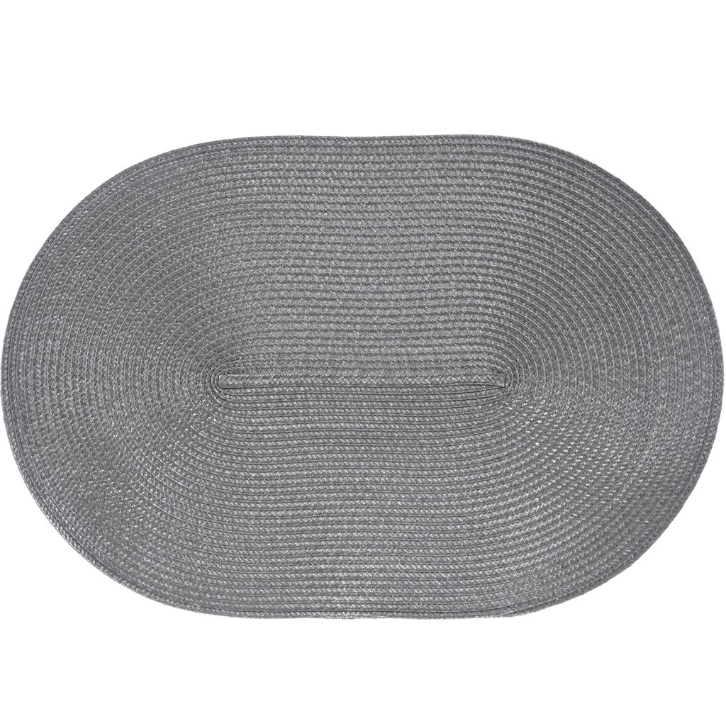 Kit 4 Americano Requinte Liso para Mesa Oval 30x45cm Chumbo
