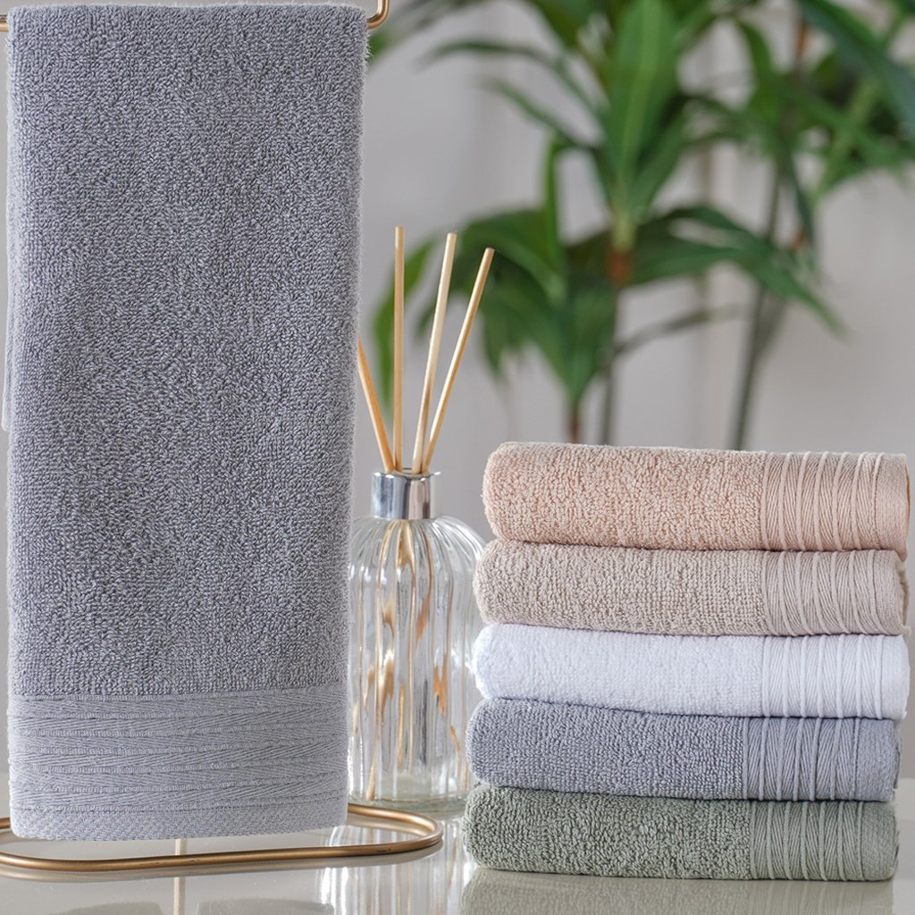 Kit 5 Toalha de Lavabo Glamour 100% Algodão 30x50cm Zinco