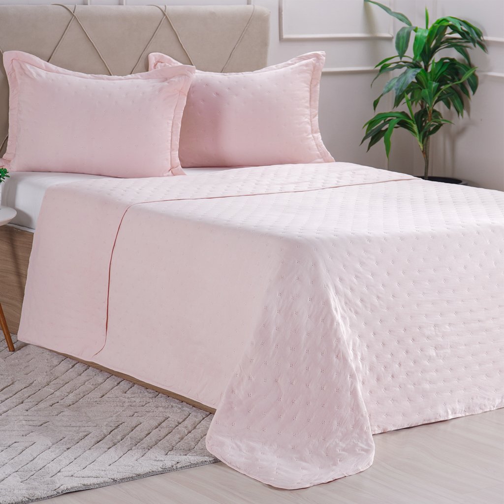 Kit Cobre Leito Casal Miraggio Ultra Soft com Porta Travesseiro New Rose