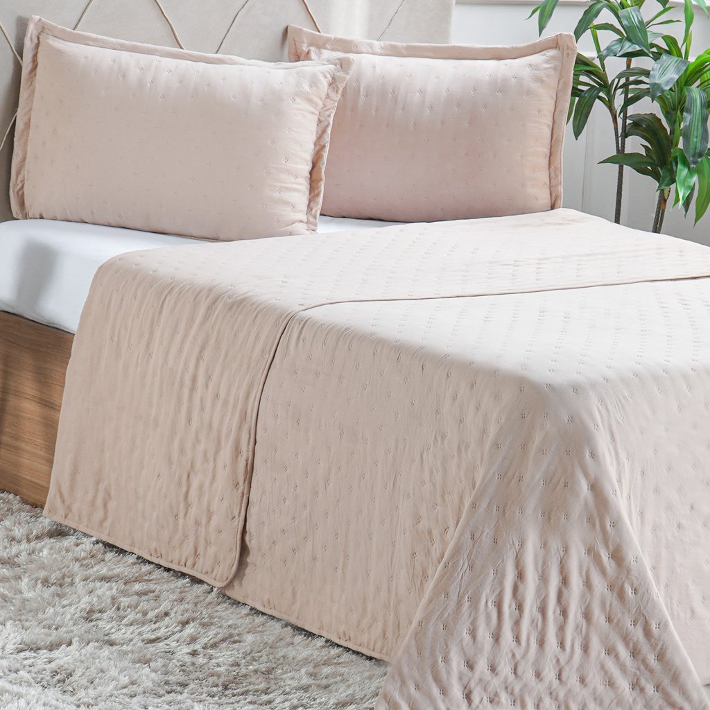 Kit Cobre Leito Queen Miraggio Ultra Soft 240x260cm Caramelo Claro