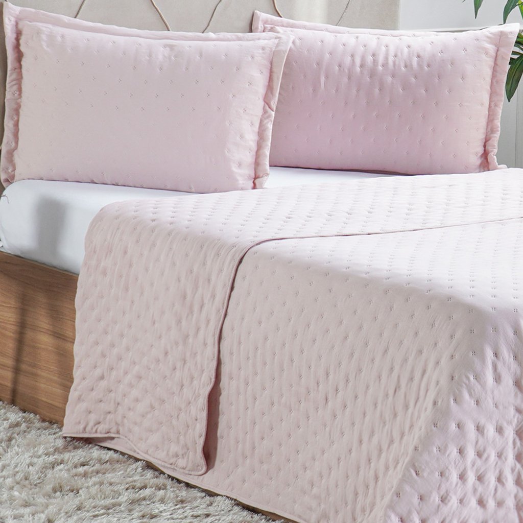 Kit Cobre Leito Queen Miraggio Ultra Soft 240x260cm Wild Rosê