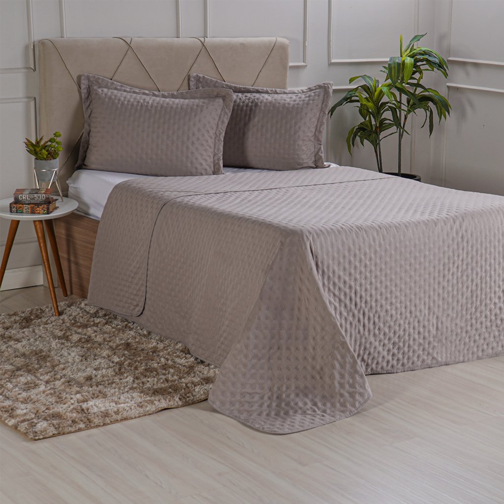 Kit Cobre Leito Queen Miraggio Ultra Soft com Porta Travesseiro Funghi