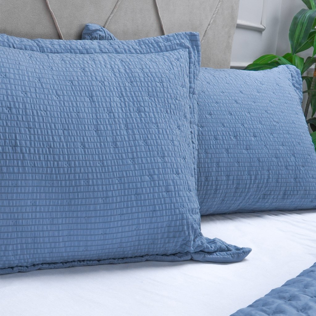 Kit Colcha Casal Santorini Super Macia 220x240 Enseada Azul