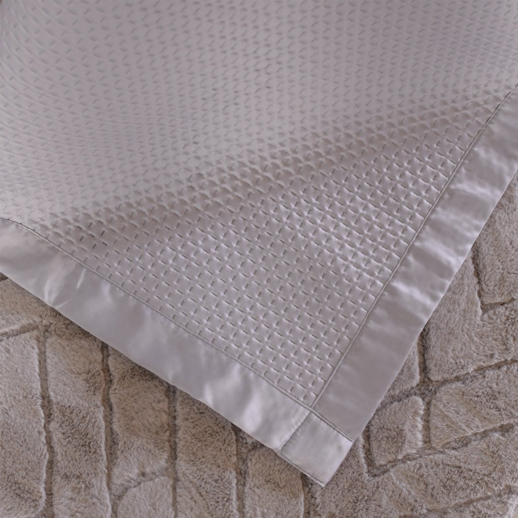 Kit Colcha Casal Satinatta Cetim Toque Pele de Pessego 220x240cm Níquel