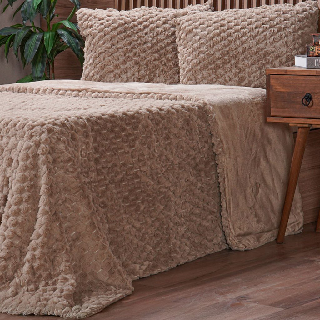 Kit Colcha King Luxor Jacquard 100% Poliéster 250x270cm Linho