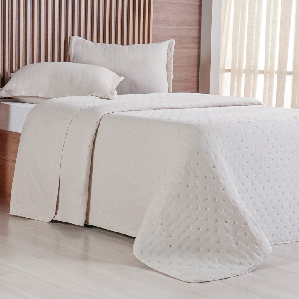 Kit Colcha King Miraggio New Soft 260x280cm Amendoa