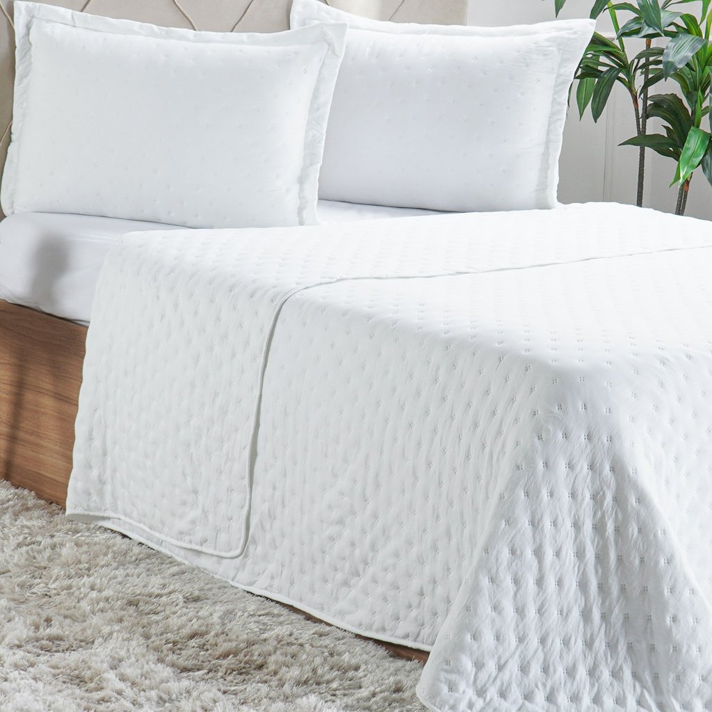 Kit Colcha King Miraggio New Soft 260x280cm Branco