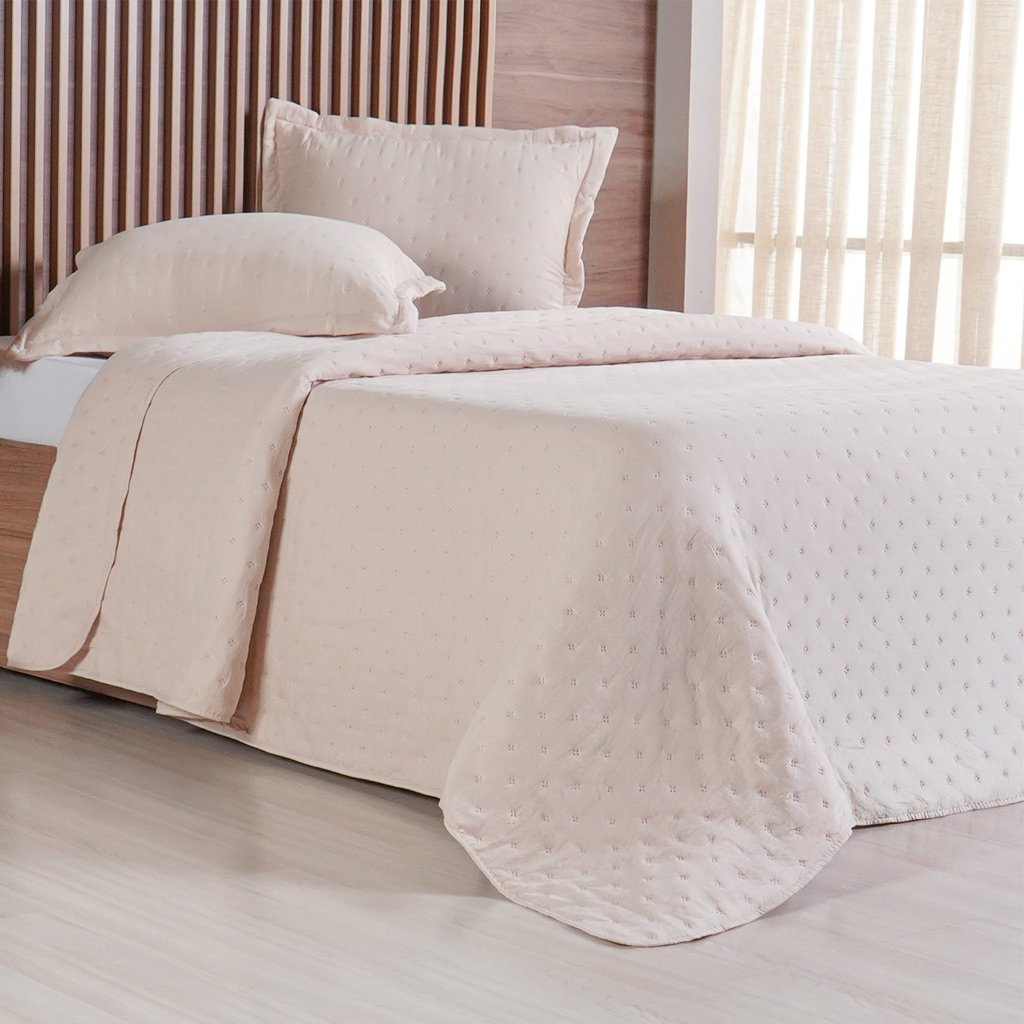 Kit Colcha King Miraggio New Soft 260x280cm Pêssego Claro