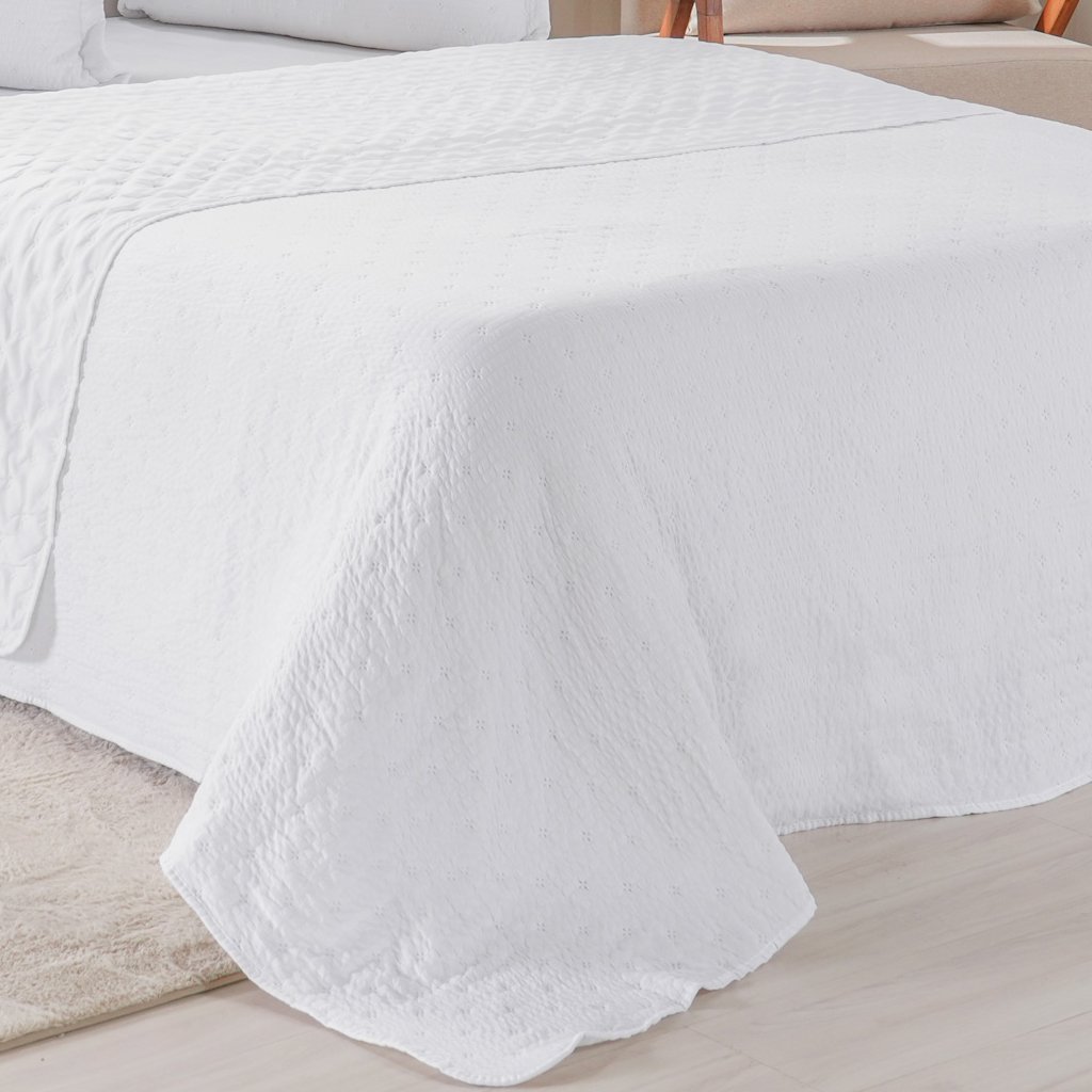 Kit Colcha King Santorini New  260x280cm Branco