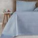 Kit Colcha King Satinatta Cetim 100% Poliéster 260x280cm Bruma Azul