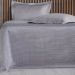 Kit Colcha King Satinatta Cetim Toque Pele de Pessego 260x280cm Cinza Elefante