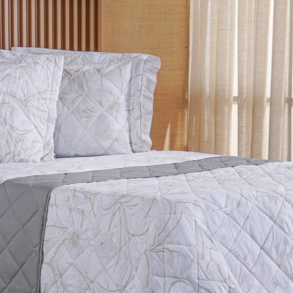 Kit Colcha Queen 200 Fios Estampada New 100% Algodão 240x260cm Dessin