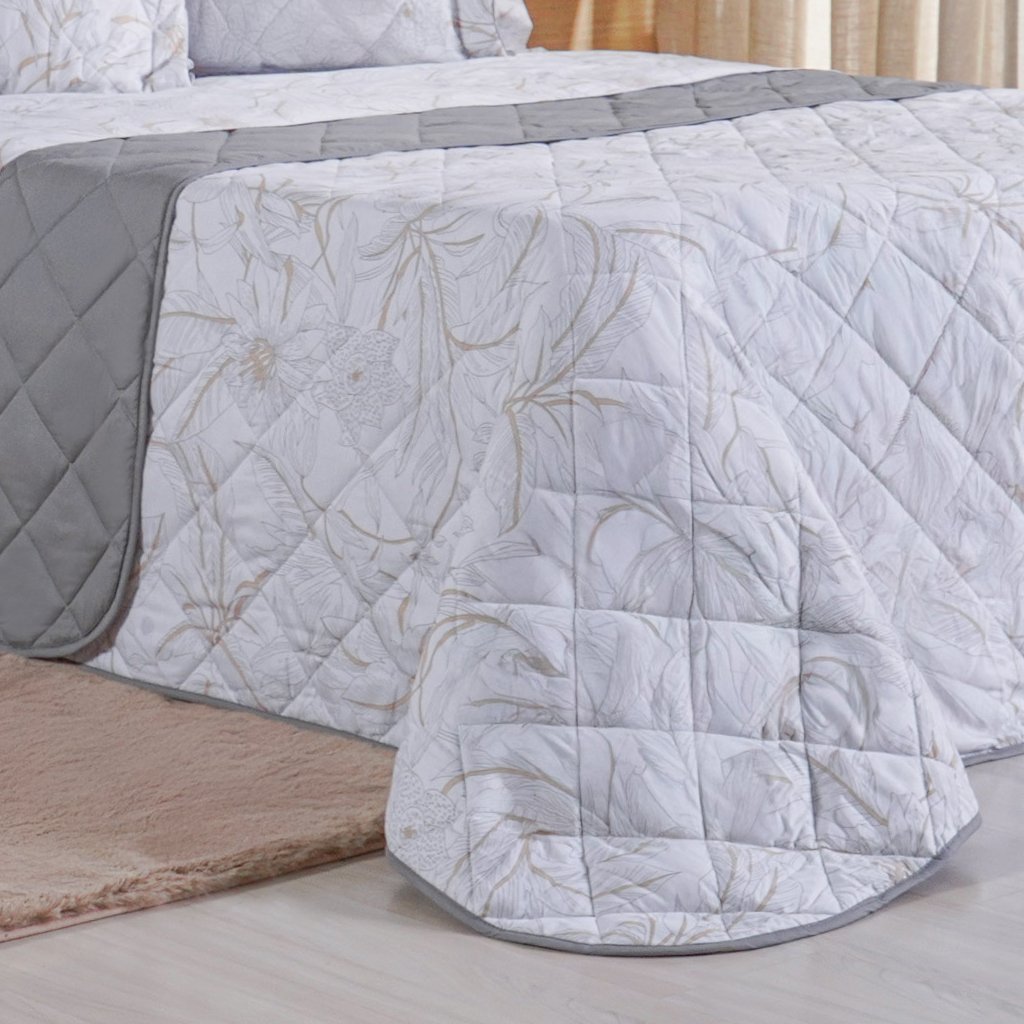 Kit Colcha Queen 200 Fios Estampada New 100% Algodão 240x260cm Dessin