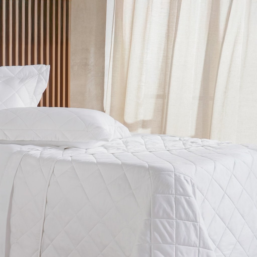 Kit Colcha Queen 3 Pçs Ricamo 300 Fios 100% Algodão 240x260cm Branco