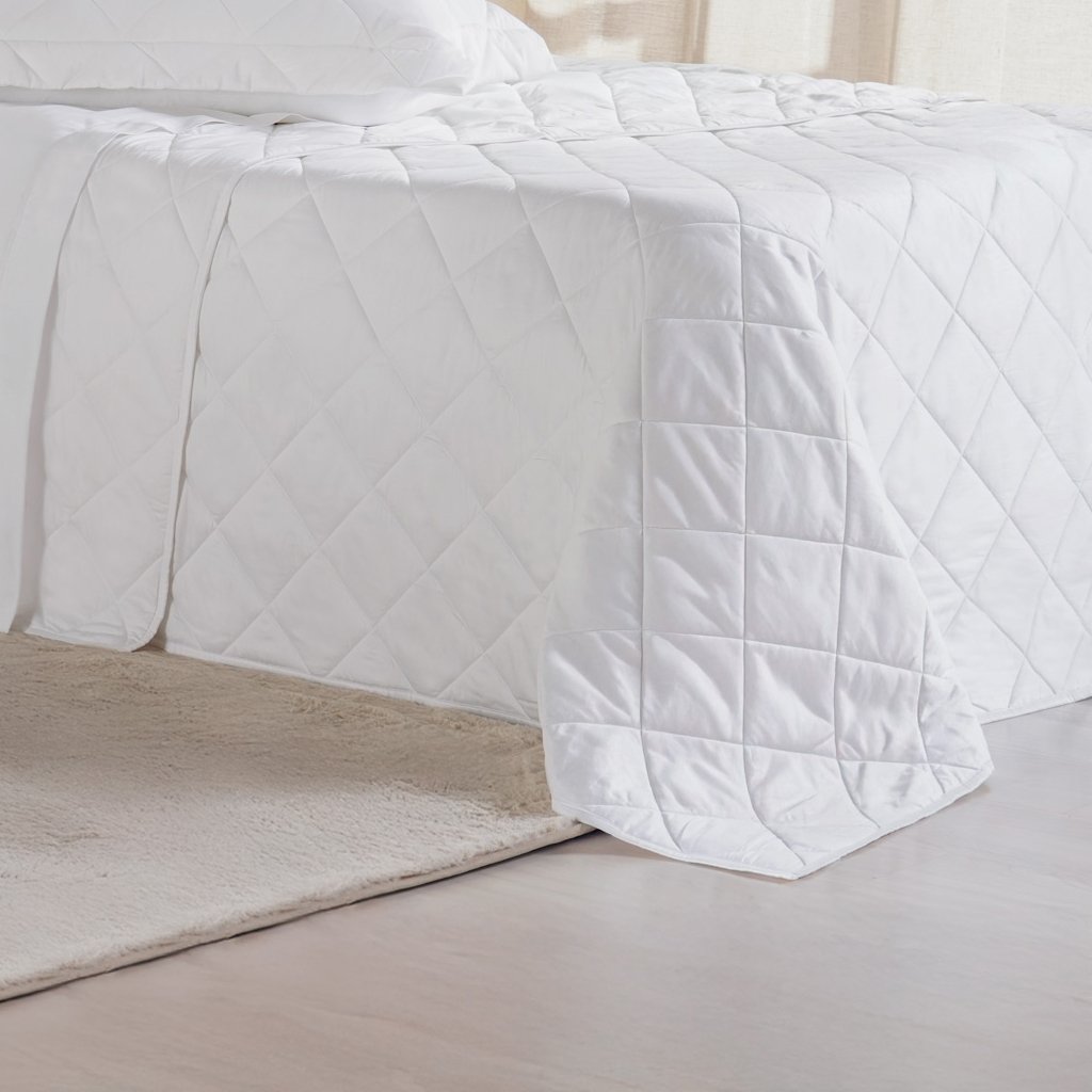 Kit Colcha Queen 3 Pçs Ricamo 300 Fios 100% Algodão 240x260cm Branco