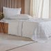 Kit Colcha Queen 3 Pçs Ricamo 300 Fios 100% Algodão 240x260cm Cinza Fog