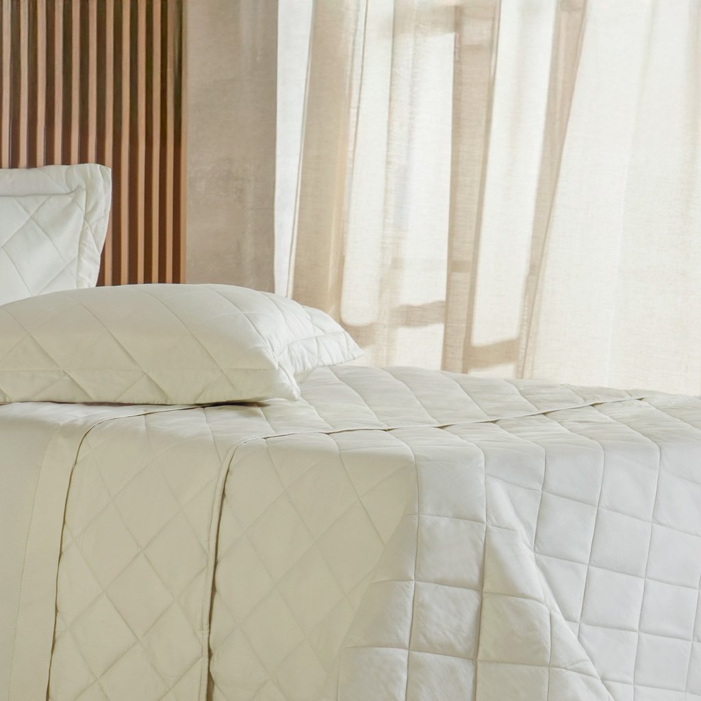 Kit Colcha Queen 3 Pçs Ricamo 300 Fios 100% Algodão 240x260cm Salvia