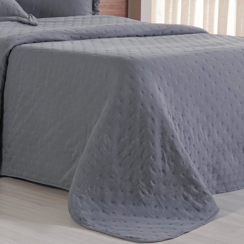 Kit Colcha Queen Miraggio New Soft 240x260cm Grafite
