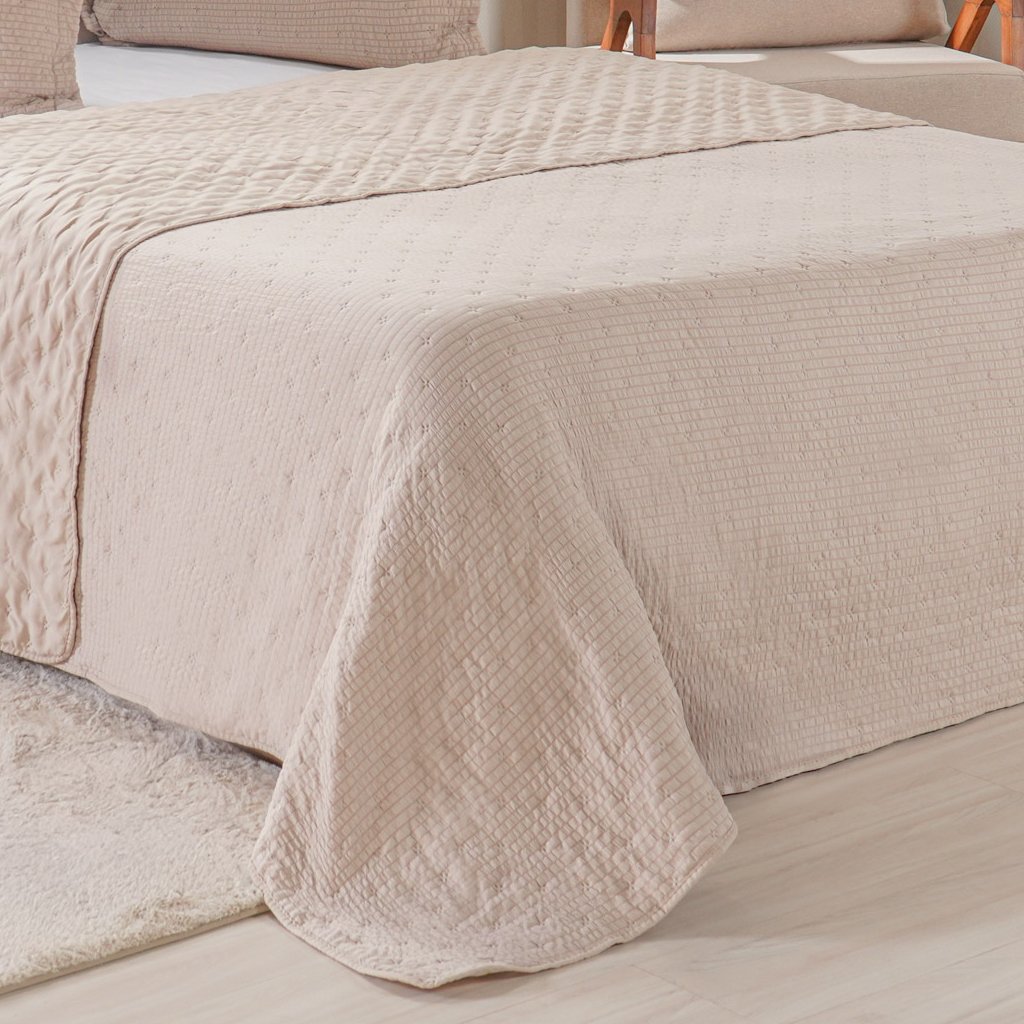 Kit Colcha Queen Santorini New 240x260cm Biscuit