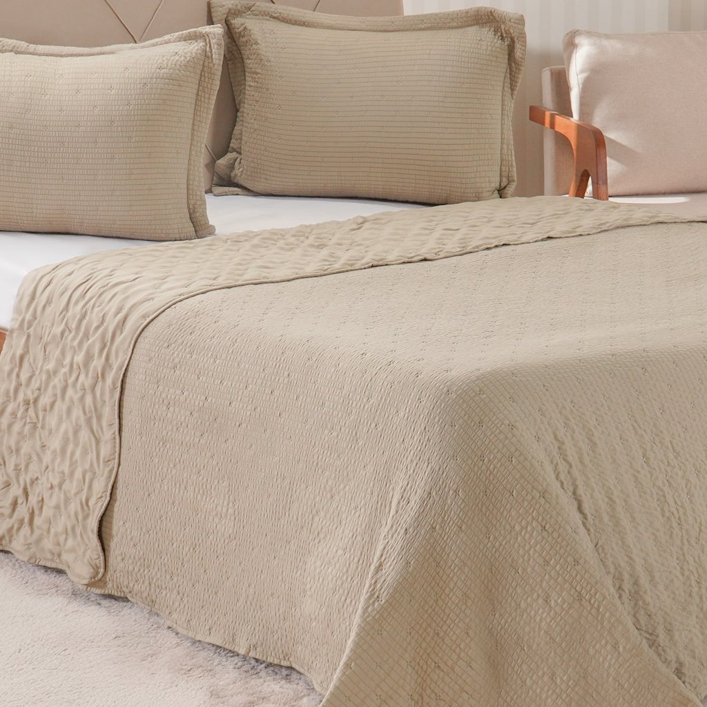 Kit Colcha Queen Santorini New 240x260cm Linho
