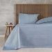 Kit Colcha Queen Satinatta Cetim 100% Poliéster 240x260cm Bruma Azul