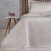 Kit Colcha Queen Satinatta Cetim Toque Pele de Pessego 240x260cm Latte