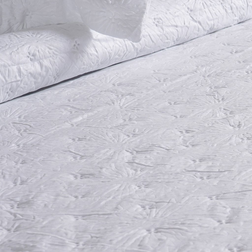 Kit Colcha Queen Sensatti 3D Embossed 240x260cm Branco