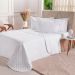 Kit Colcha Solteiro 200 Fios Lisa 160x240cm Branco